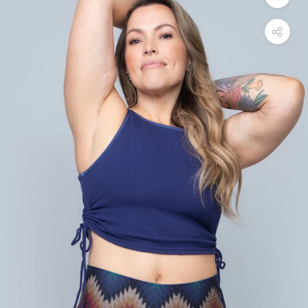 Niyama Sol side tie bra /crop top - size M/L navy